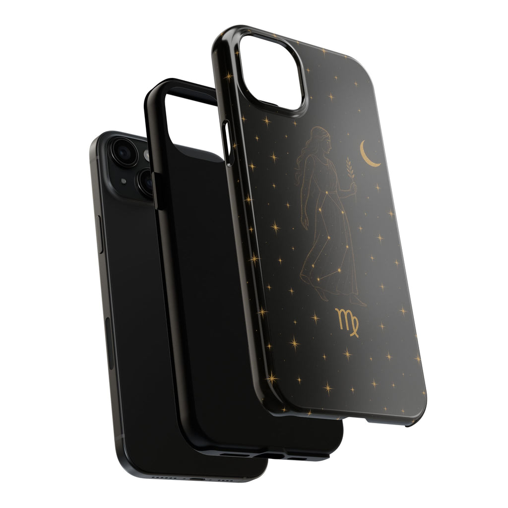 Virgo Tough Phone Case — Gold Constellation Zodiac Design