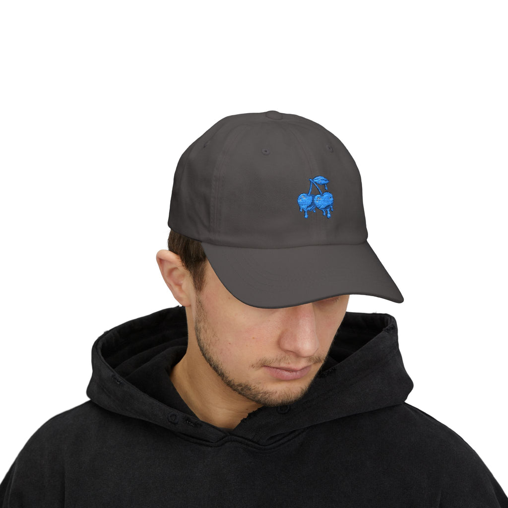 Drippy Blue Cherries Ball Cap Embroidered