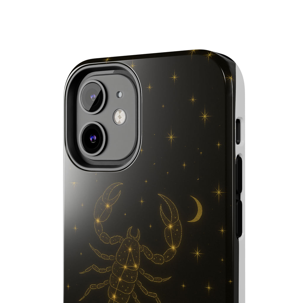 Scorpio Constellation Tough Phone Case — Black & Gold Zodiac Protection