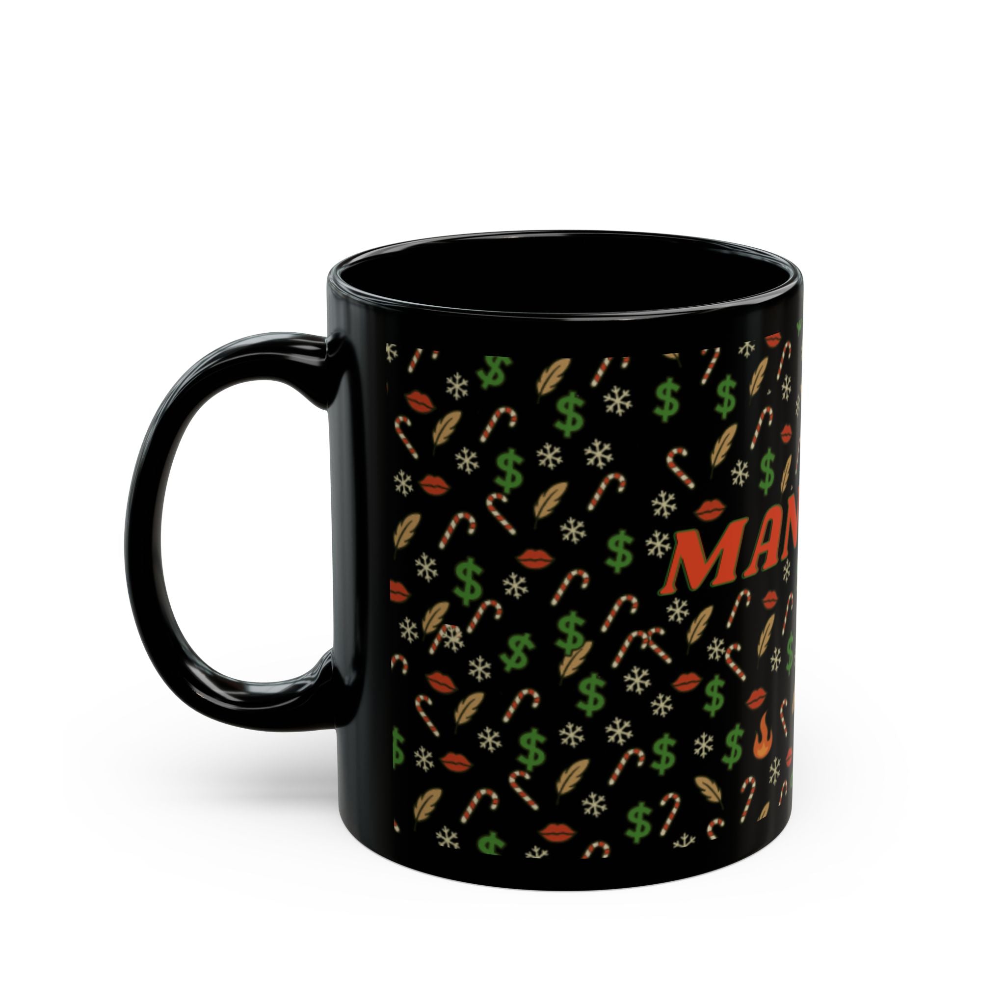 Christmas Maneater Black Coffee Mug — 11oz & 15oz