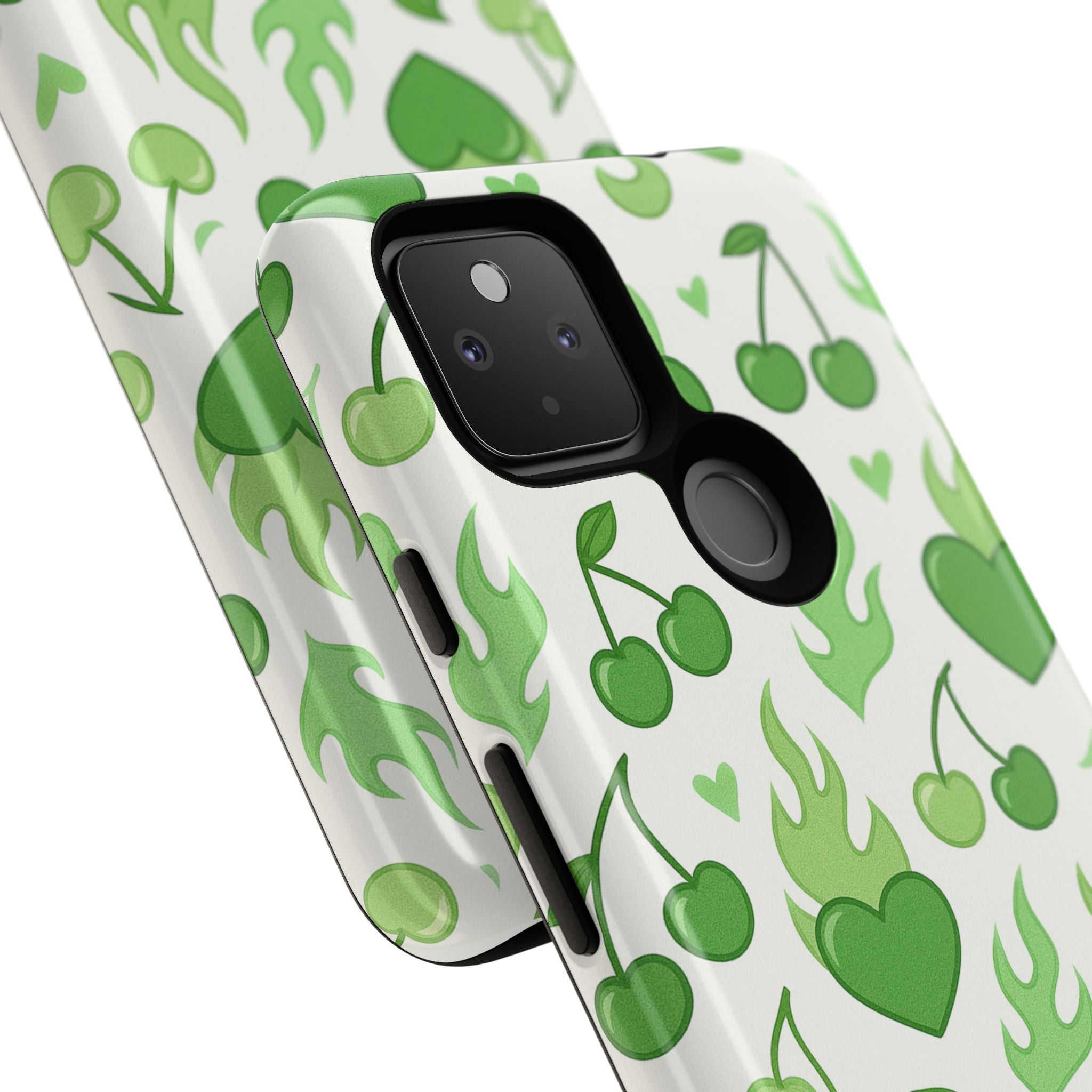 Green Flame Hearts Phone Case