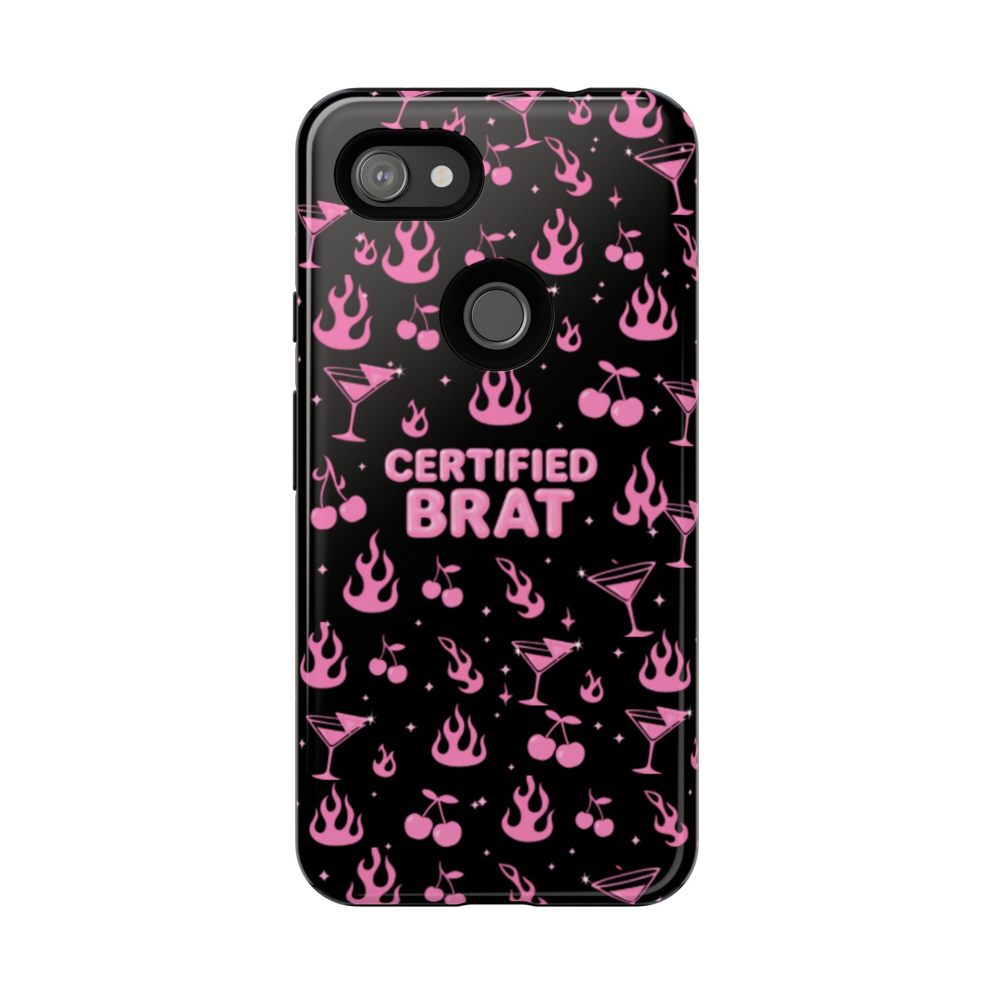 Black Certified Brat Pink Pattern Phone Case