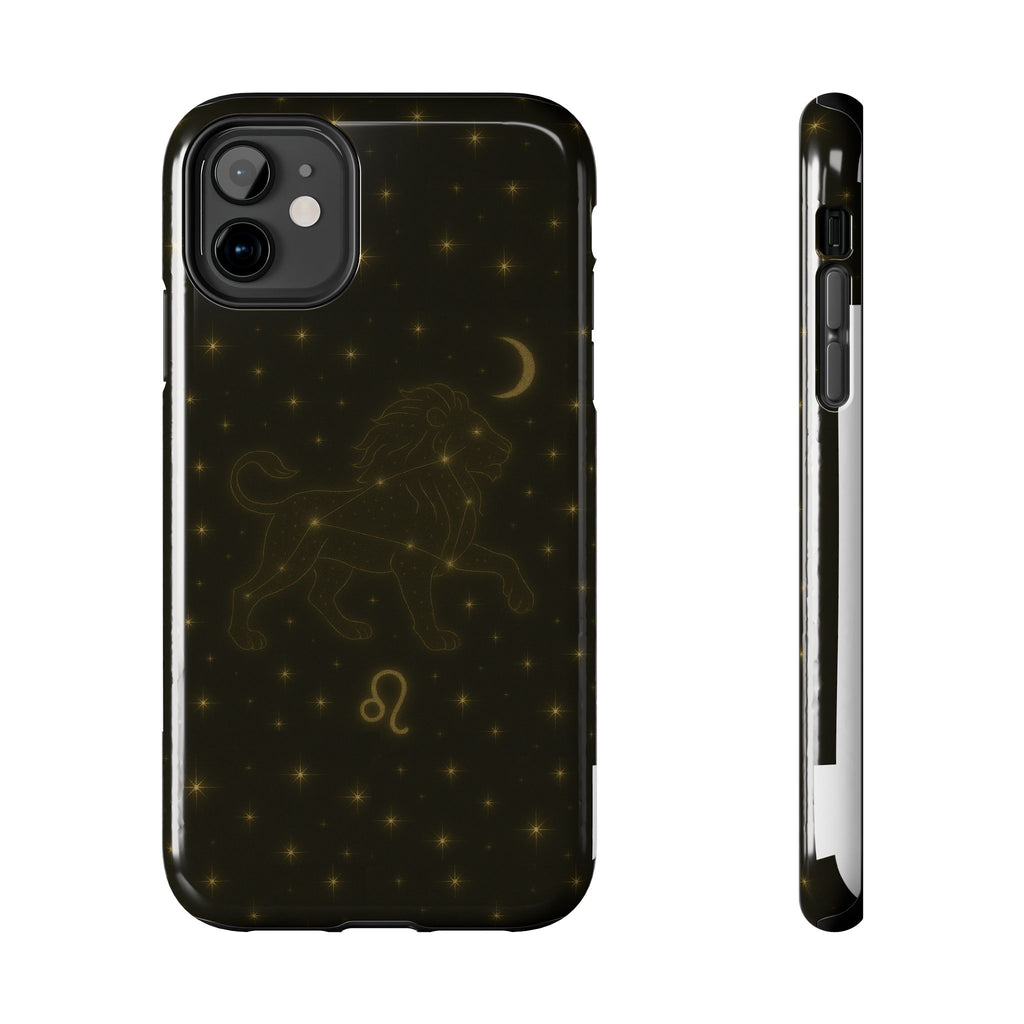 Leo Constellation Tough Phone Case — Zodiac Lion Design with Moon & Stars