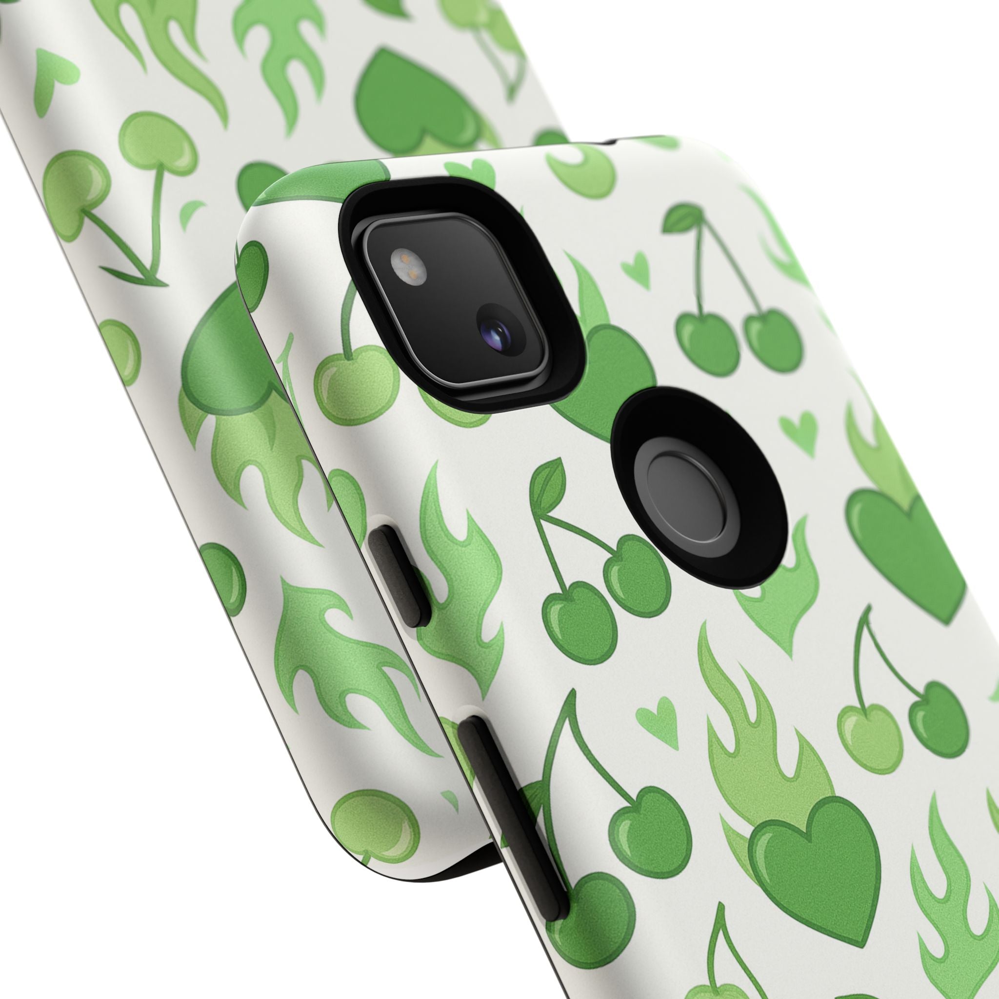 Green Flame Hearts Phone Case