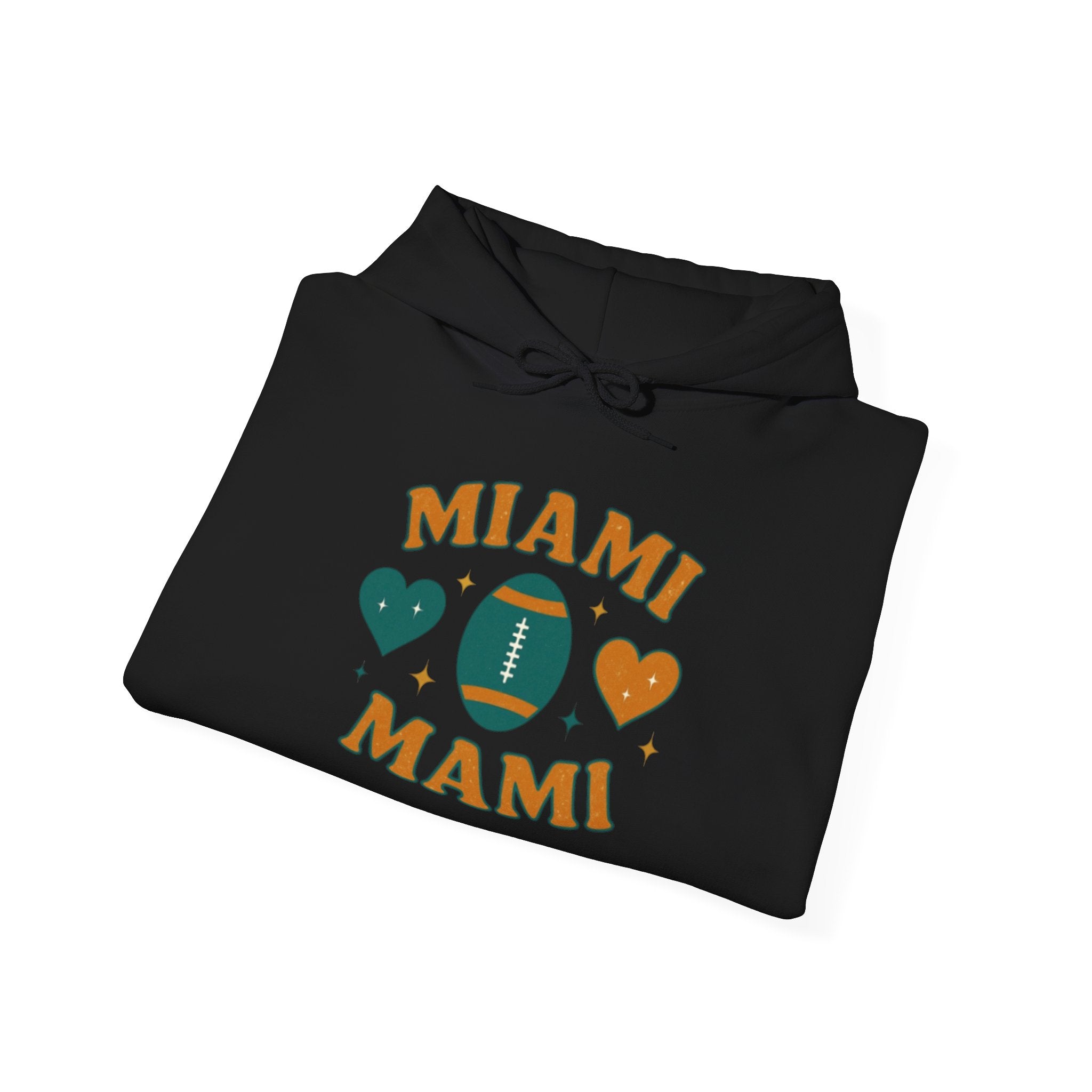 Miami Mami Football Hoodie — Retro Heart Game Day Sweatshirt