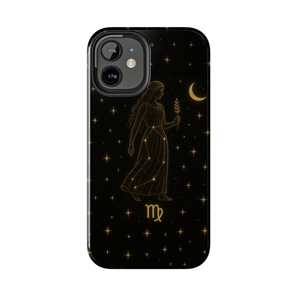 Virgo Tough Phone Case — Gold Constellation Zodiac Design