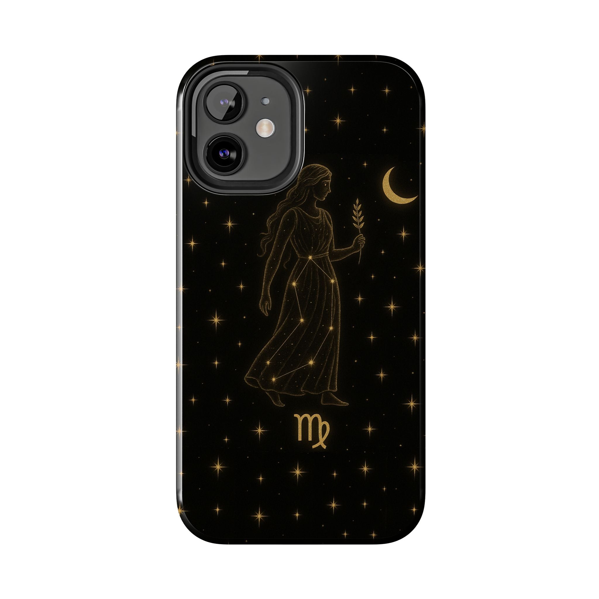 Virgo Tough Phone Case — Gold Constellation Zodiac Design