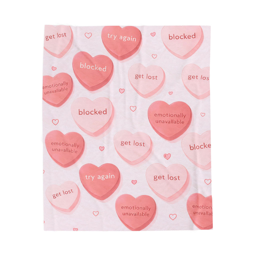 Candy Hearts Plush Blanket