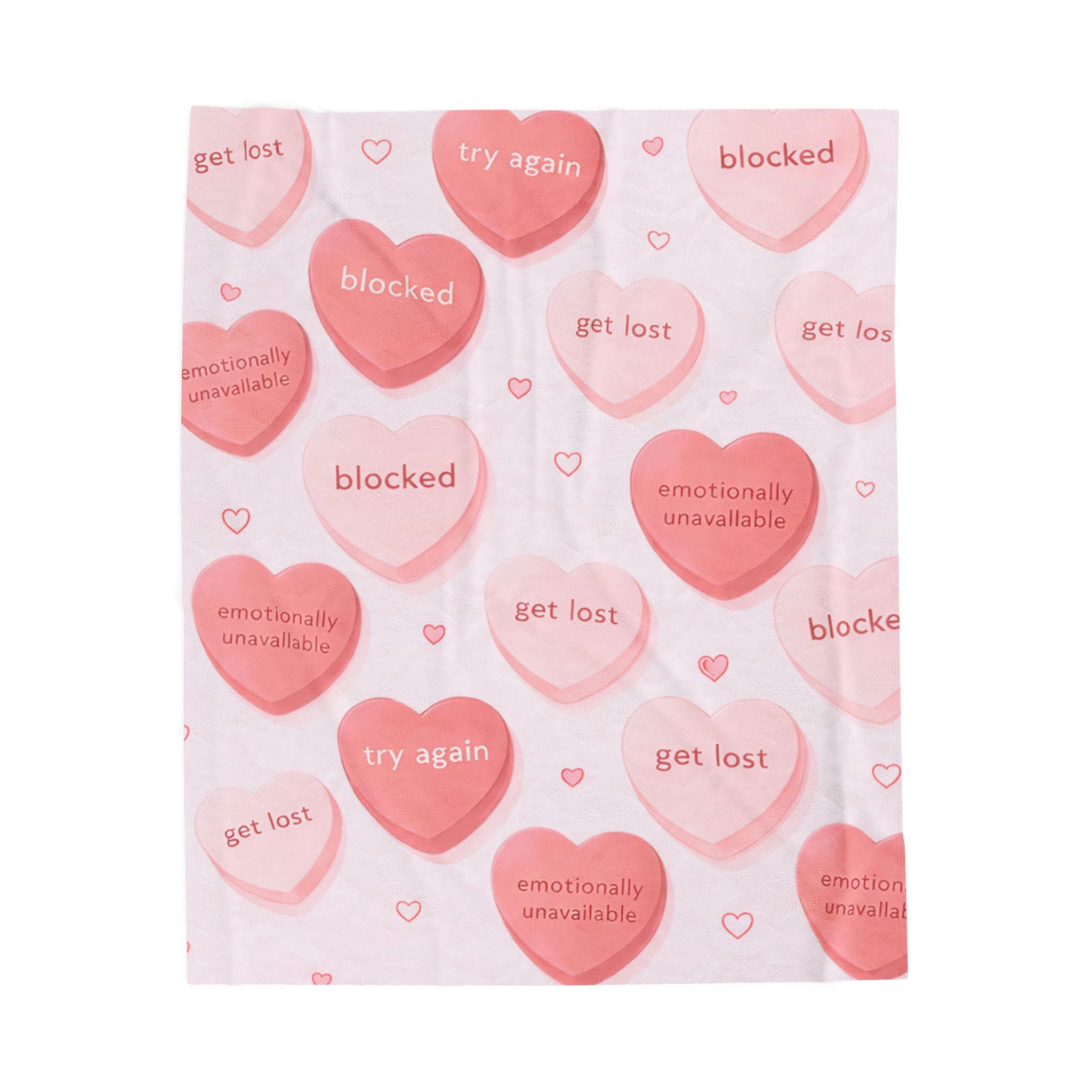 Candy Hearts Plush Blanket