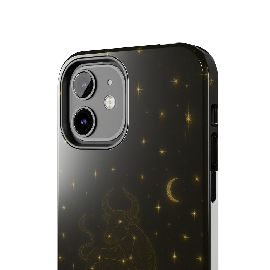Taurus Constellation Tough Phone Case — Gold Zodiac Bull Phone Case