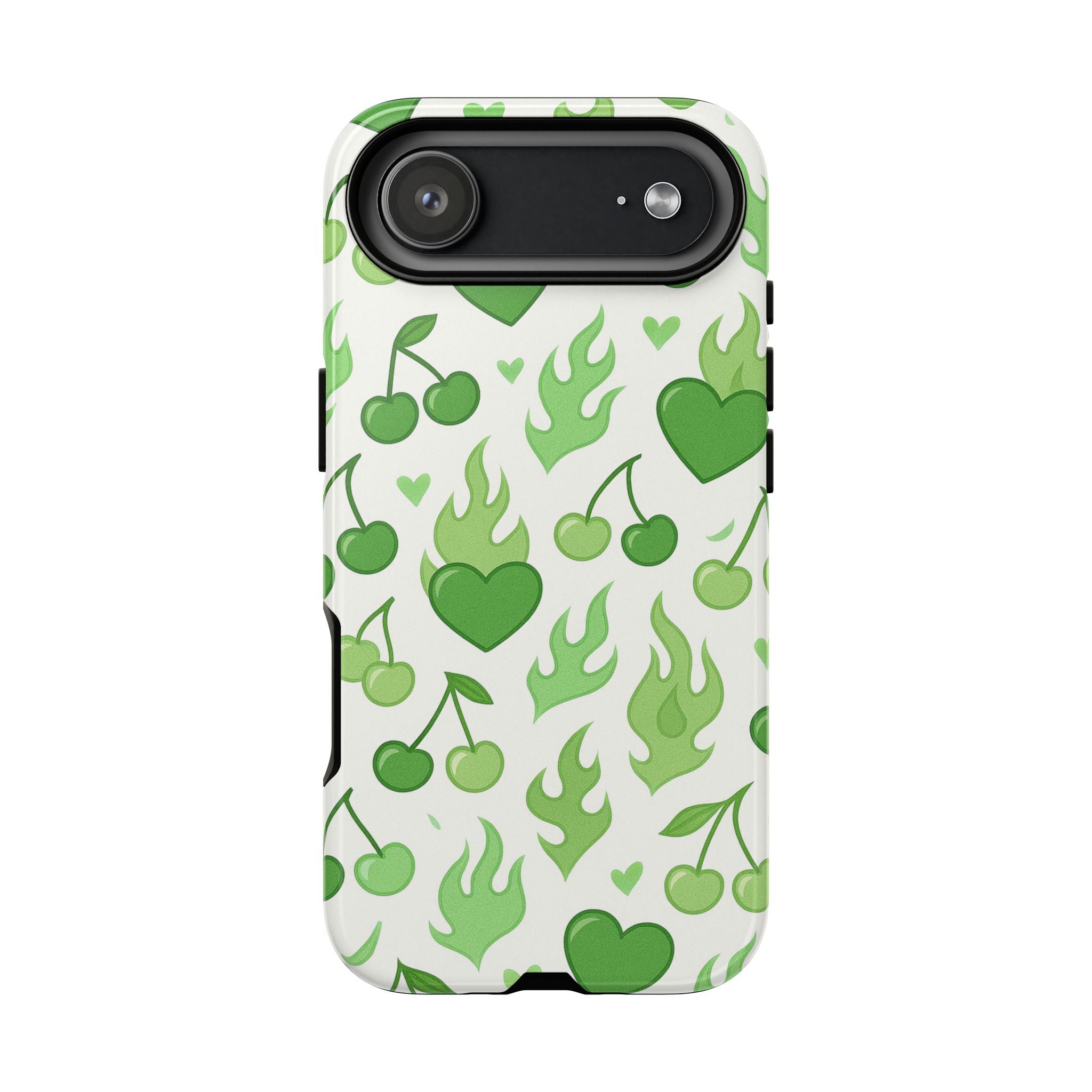 Green Flame Hearts Phone Case