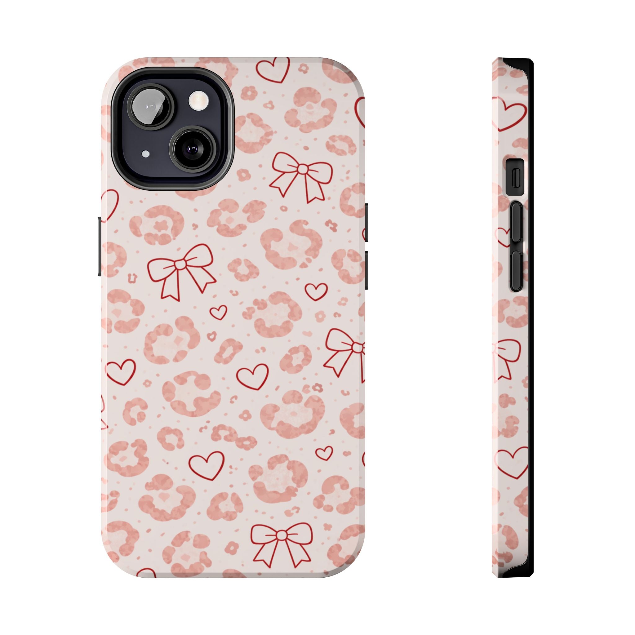Pink Leopard, Hearts & Bows Phone Case