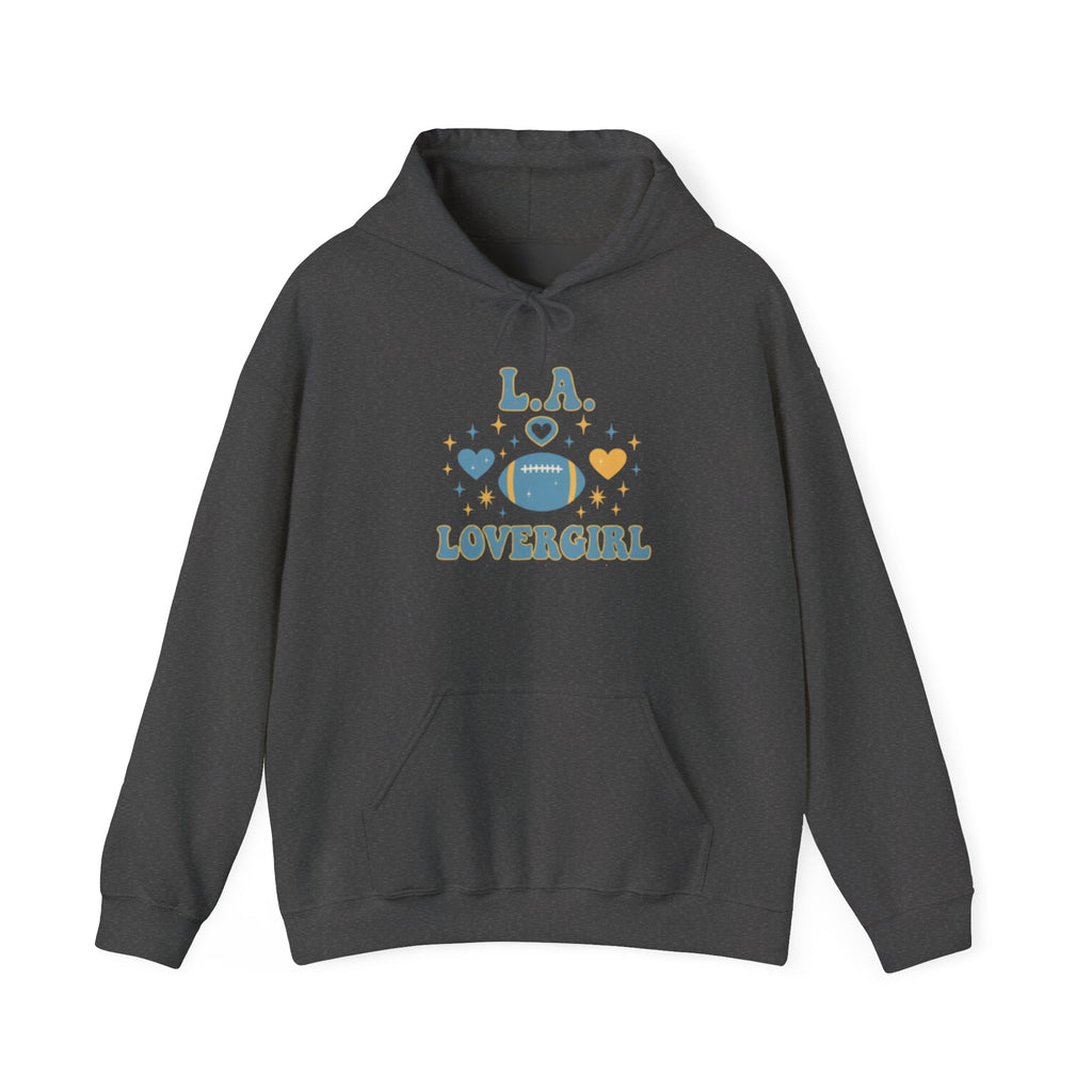 Los Angeles Lovergirl Hoodie — Cute Heart & Football Graphic Pullover
