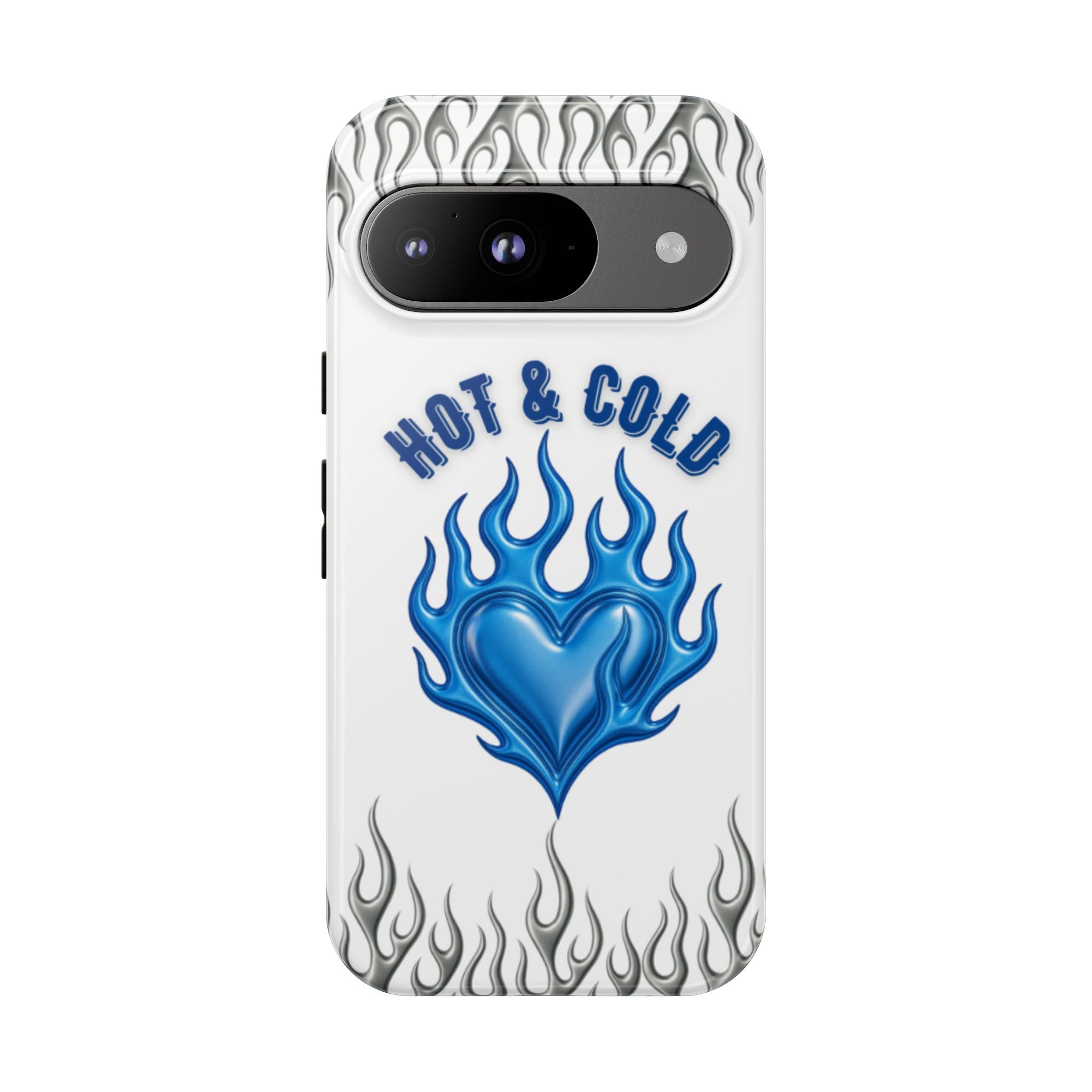 Hot & Cold Blue Flame Heart Phone Case