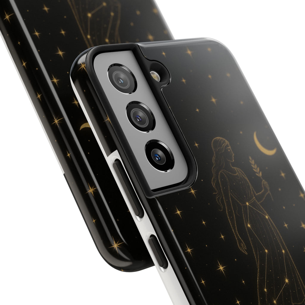 Virgo Tough Phone Case — Gold Constellation Zodiac Design