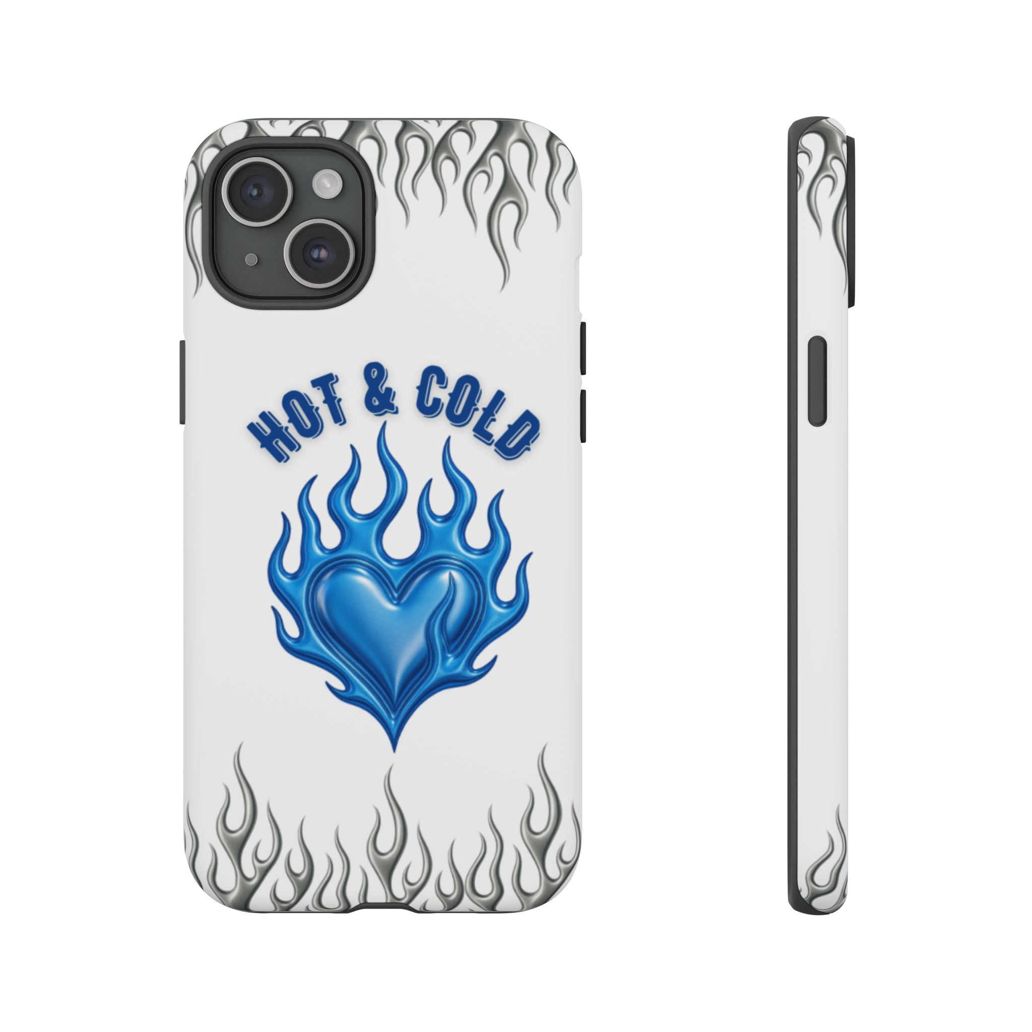 Hot & Cold Blue Flame Heart Phone Case