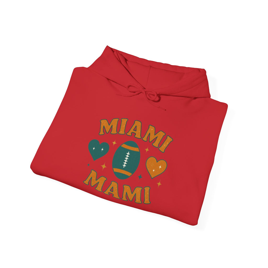 Miami Mami Football Hoodie — Retro Heart Game Day Sweatshirt
