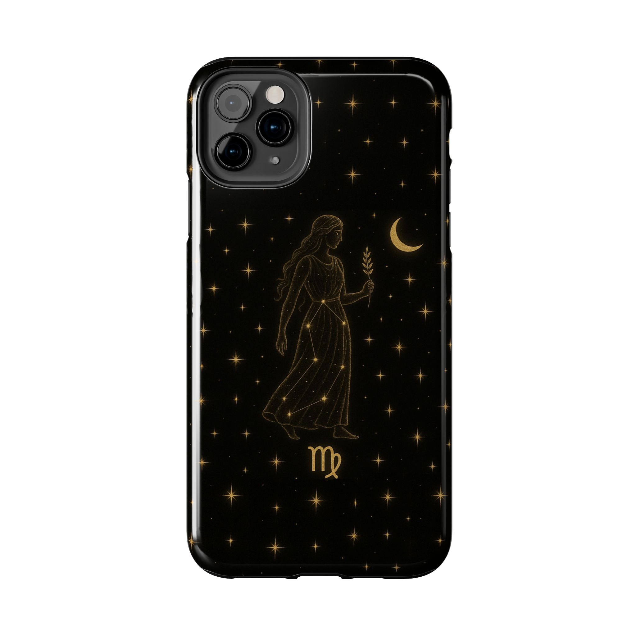 Virgo Tough Phone Case — Gold Constellation Zodiac Design