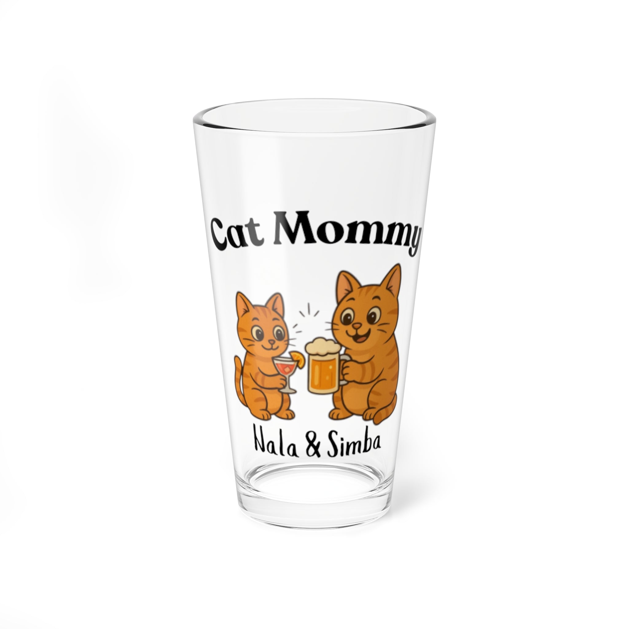 Cat Mommy 16oz Mixing Glass — Personalized Pet Beer Pint
