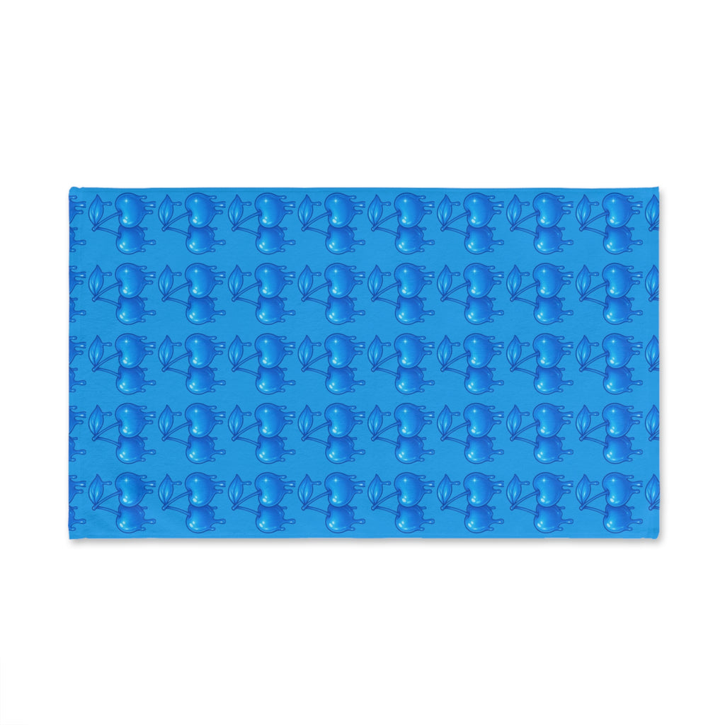 Blue Cherry Drip Pattern Hand Towel