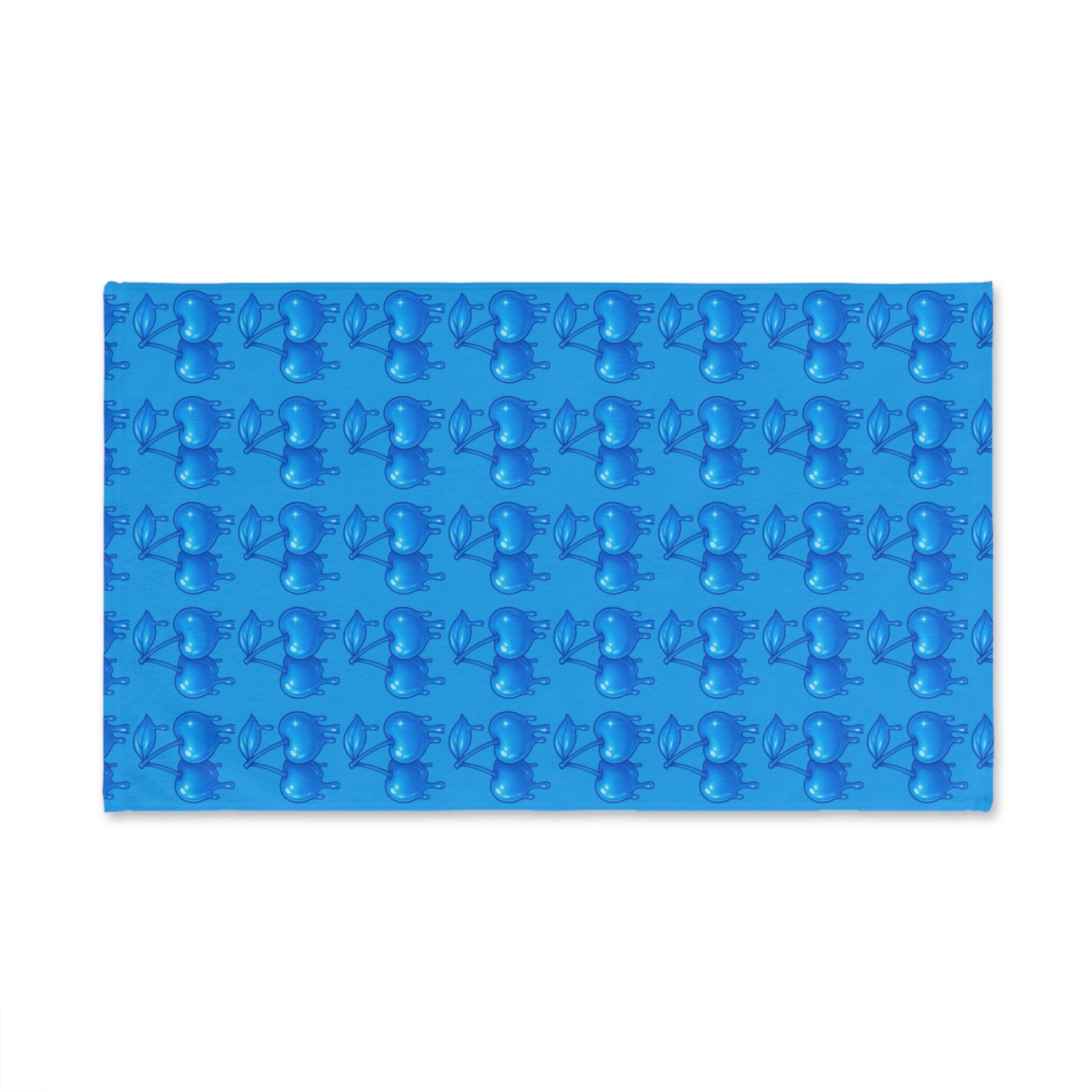 Blue Cherry Drip Pattern Hand Towel