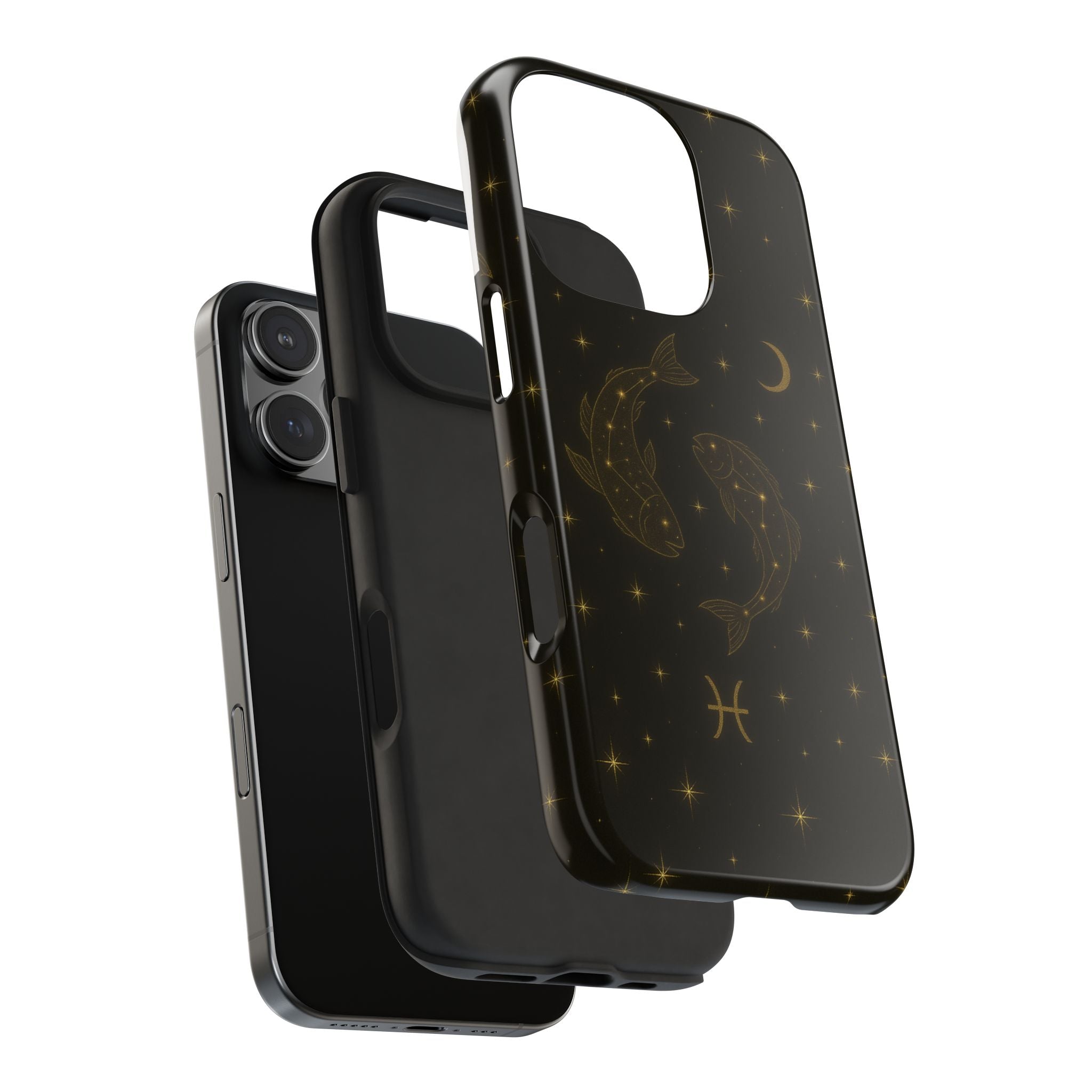 Pisces Zodiac Tough Phone Case — Gold Koi Constellation Design