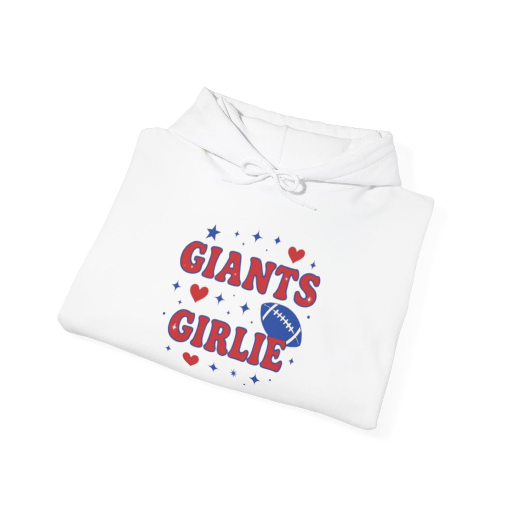 NY Football Red and Blue Girlie Hoodie - Cute Football Fan Pullover for Women & Girls