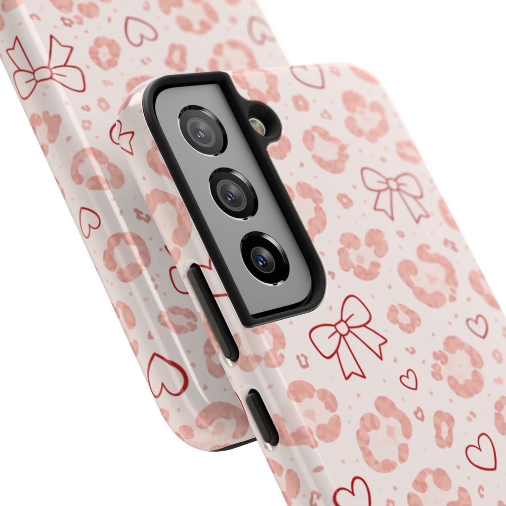 Pink Leopard, Hearts & Bows Phone Case