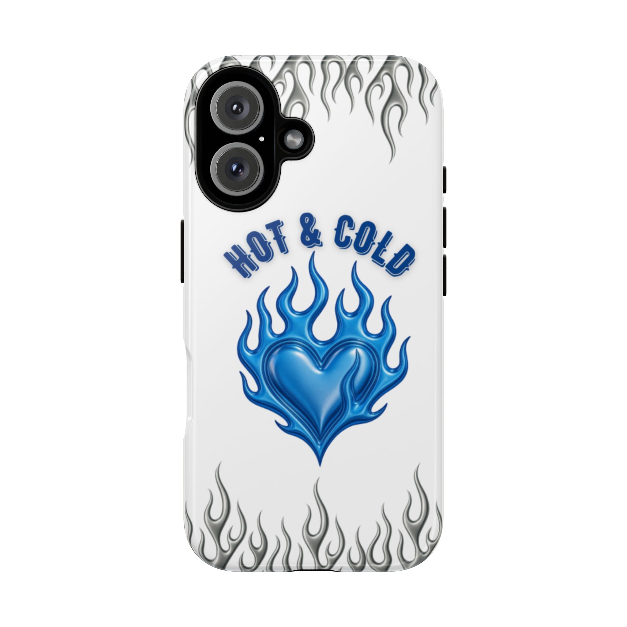 Hot & Cold Blue Flame Heart Phone Case