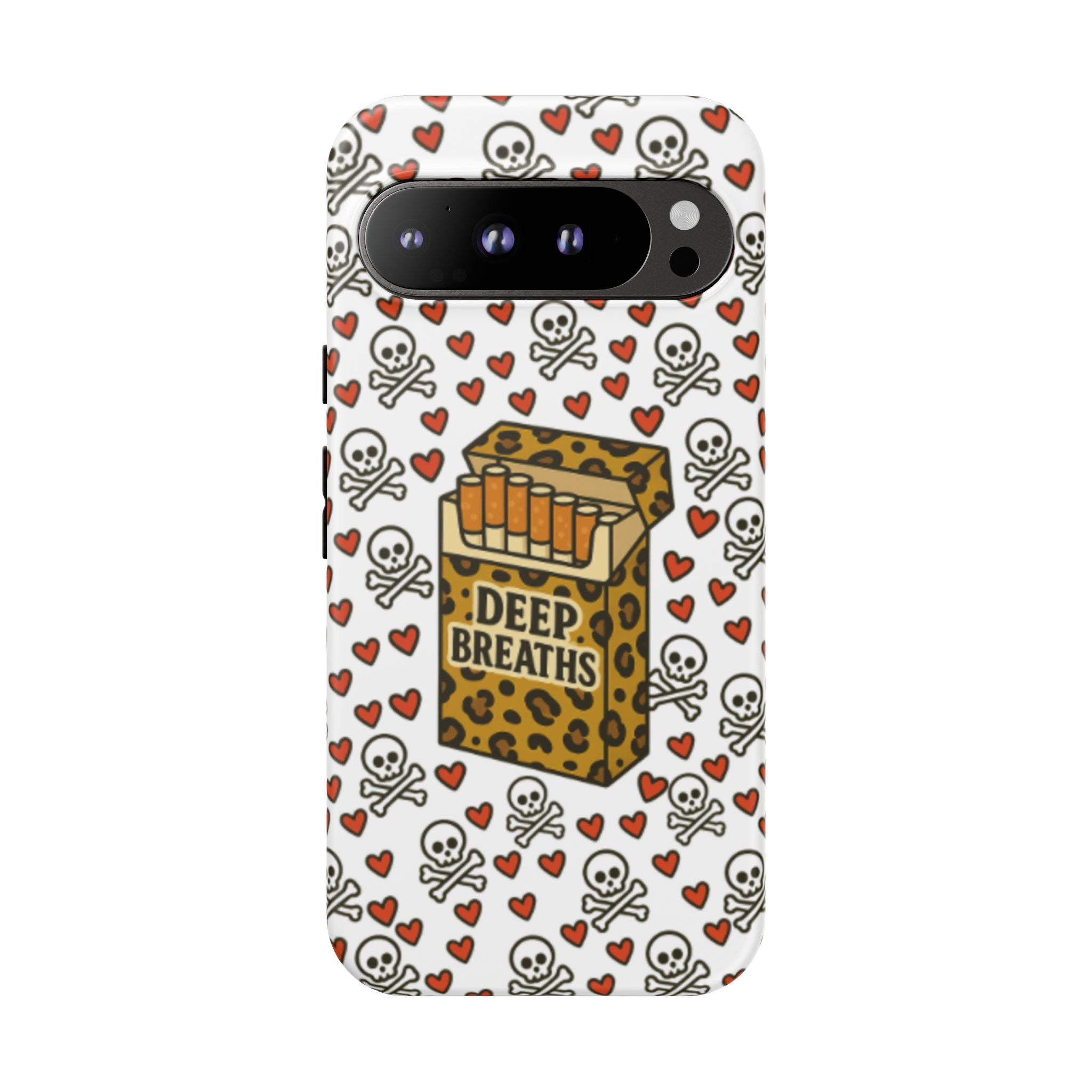 'Deep Breaths' Cigs & Skulls Phone Case