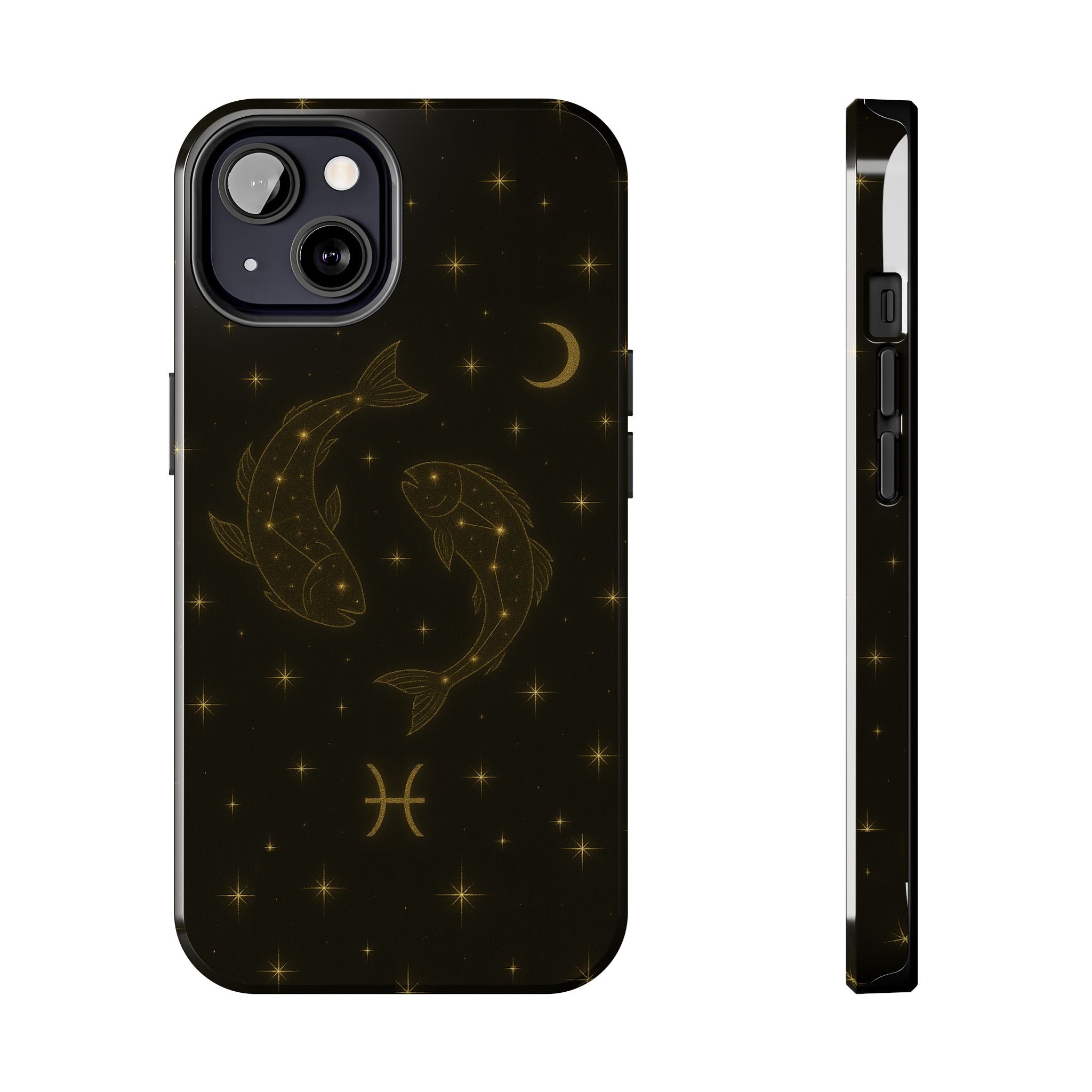 Pisces Zodiac Tough Phone Case — Gold Koi Constellation Design