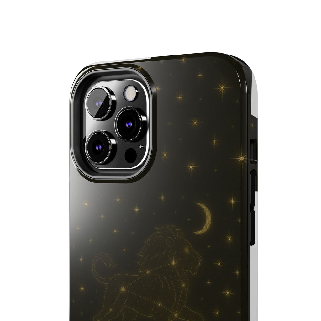 Leo Constellation Tough Phone Case — Zodiac Lion Design with Moon & Stars