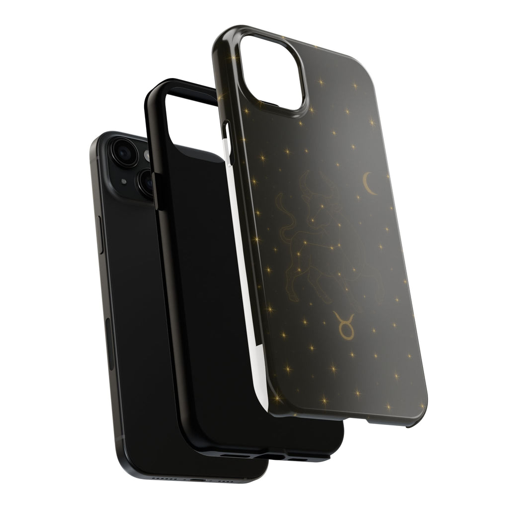 Taurus Constellation Tough Phone Case — Gold Zodiac Bull Phone Case