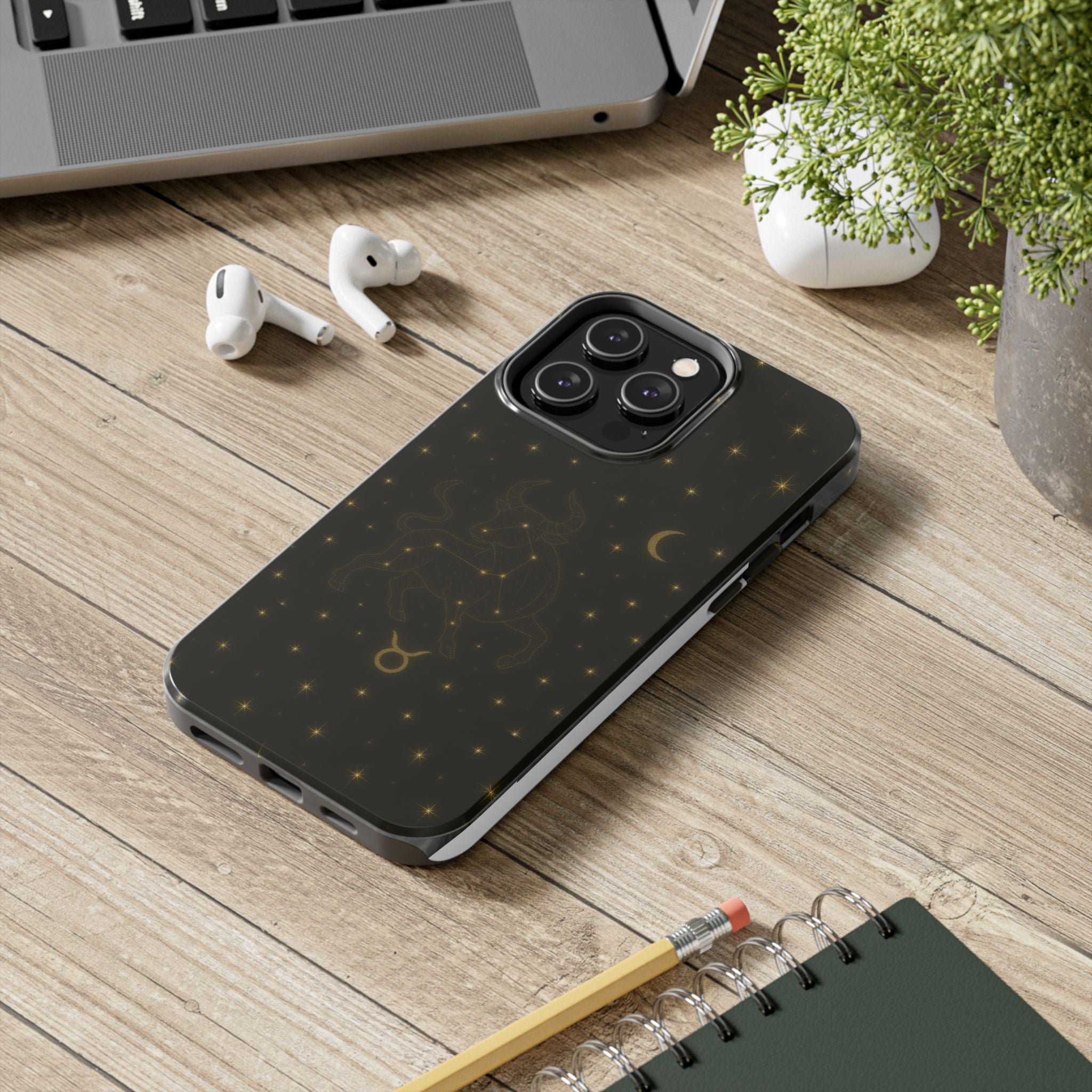 Taurus Constellation Tough Phone Case — Gold Zodiac Bull Phone Case