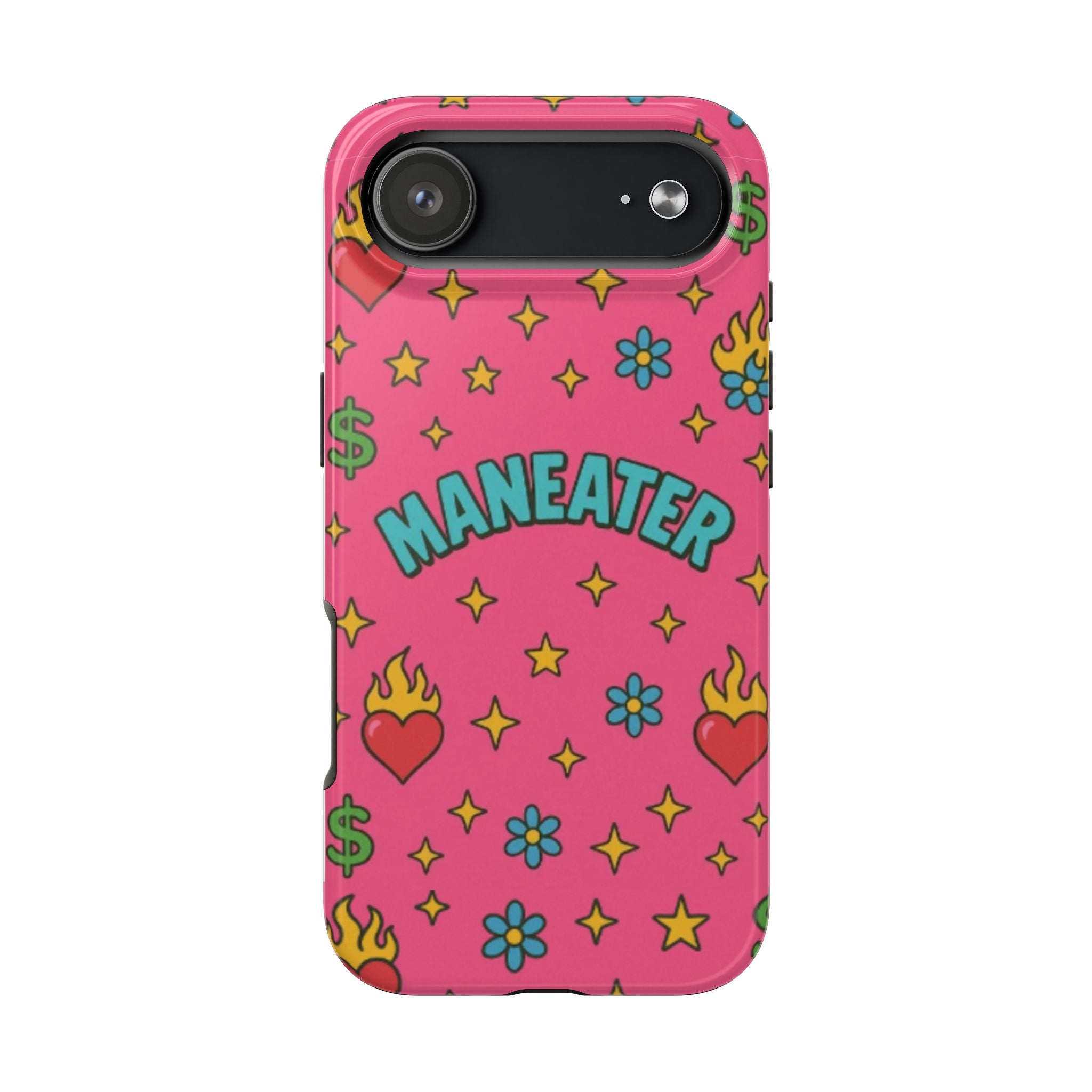 Maneater Flaming Heart Pink Phone Case