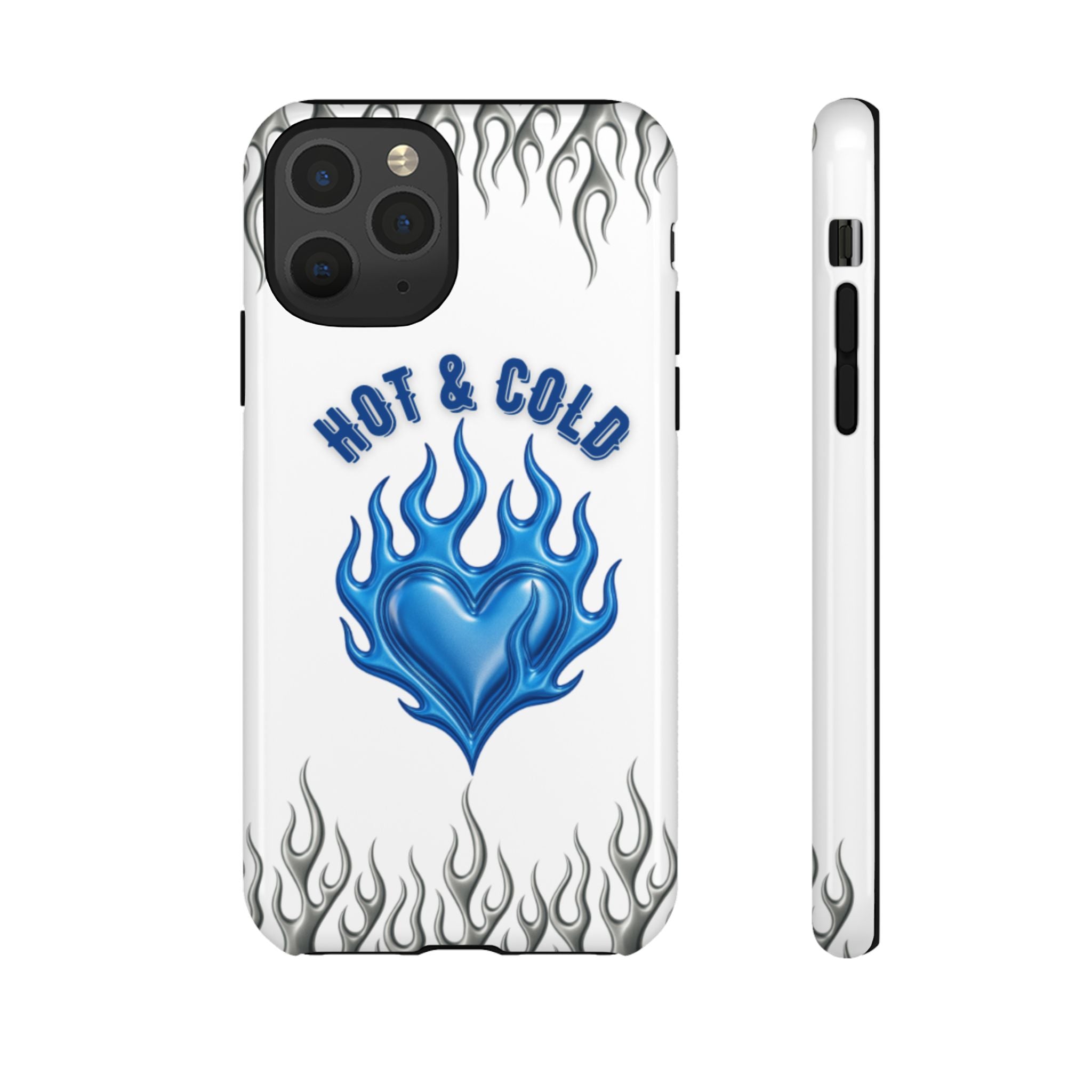 Hot & Cold Blue Flame Heart Phone Case