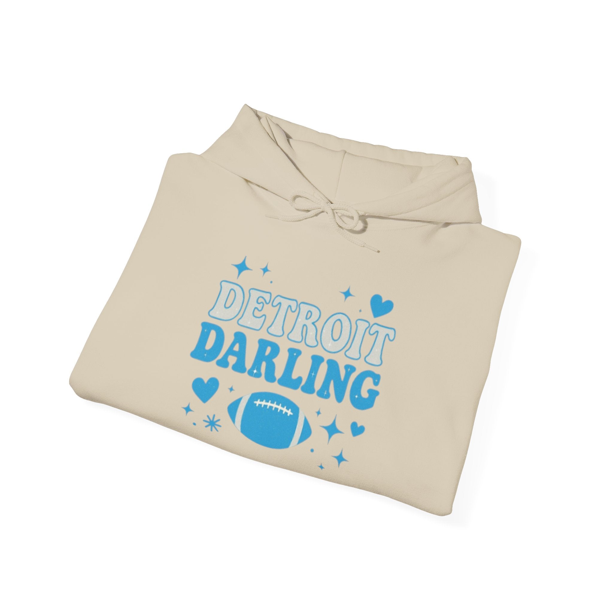 Detroit Darling Hoodie — Cute Blue Football Girlie Fan Pullover