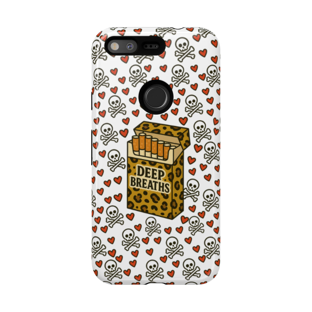 'Deep Breaths' Cigs & Skulls Phone Case