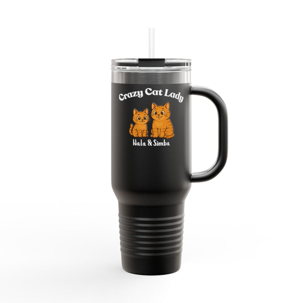 40oz Insulated Travel Mug — “Crazy Cat Lady” Personalized Pet Design