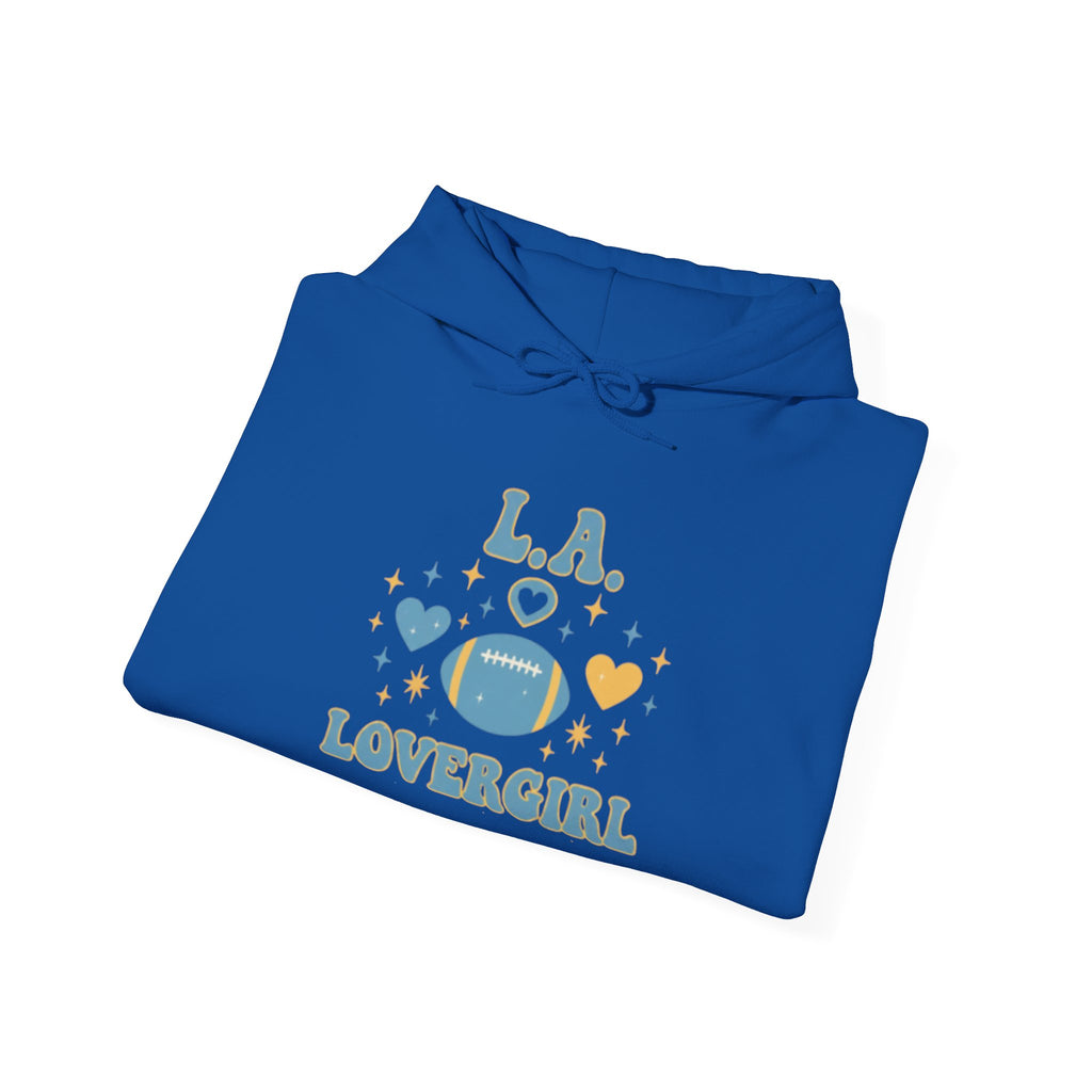 Los Angeles Lovergirl Hoodie — Cute Heart & Football Graphic Pullover