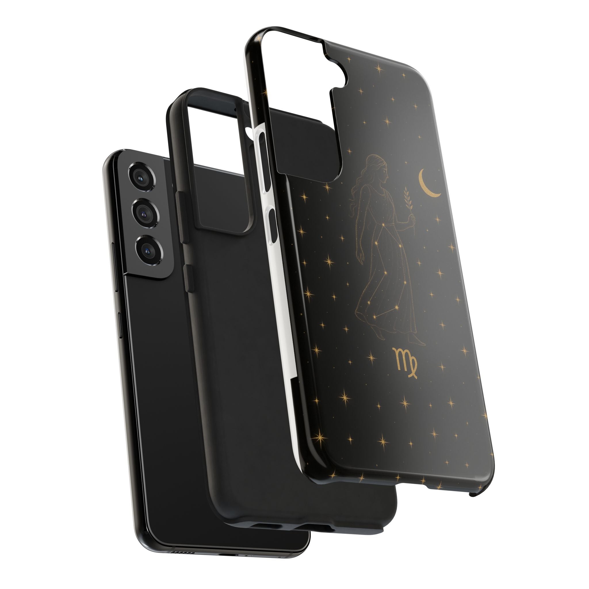 Virgo Tough Phone Case — Gold Constellation Zodiac Design