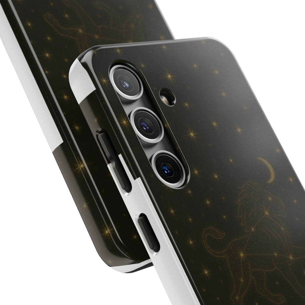 Leo Constellation Tough Phone Case — Zodiac Lion Design with Moon & Stars