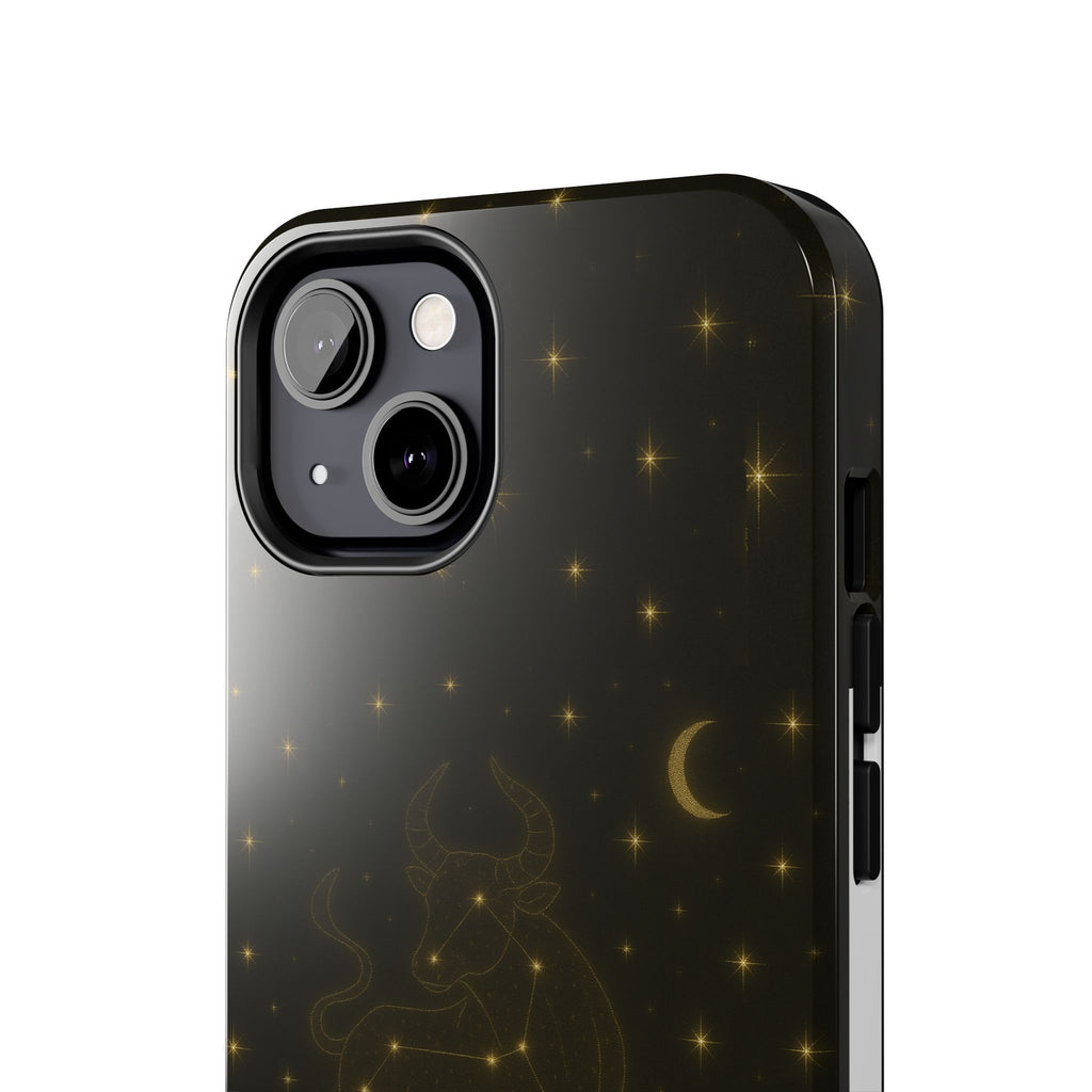 Taurus Constellation Tough Phone Case — Gold Zodiac Bull Phone Case