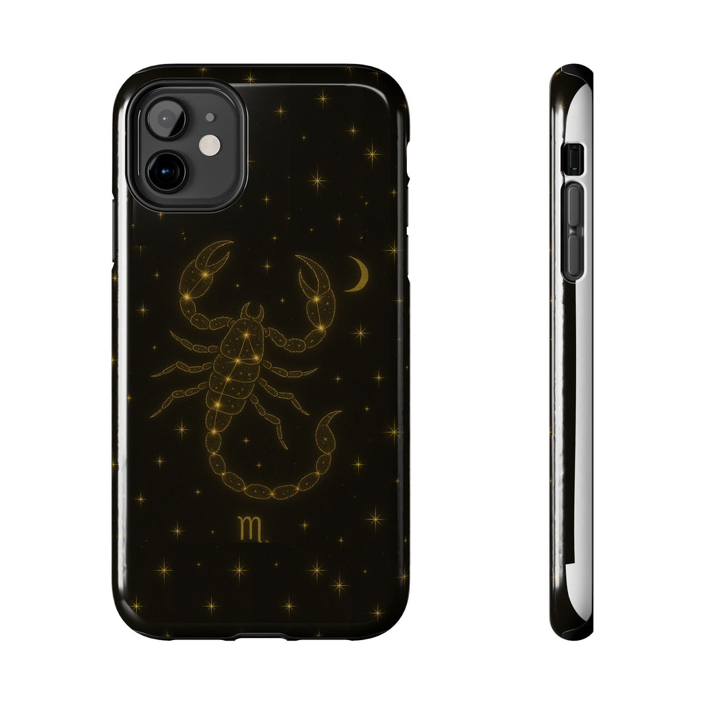 Scorpio Constellation Tough Phone Case — Black & Gold Zodiac Protection