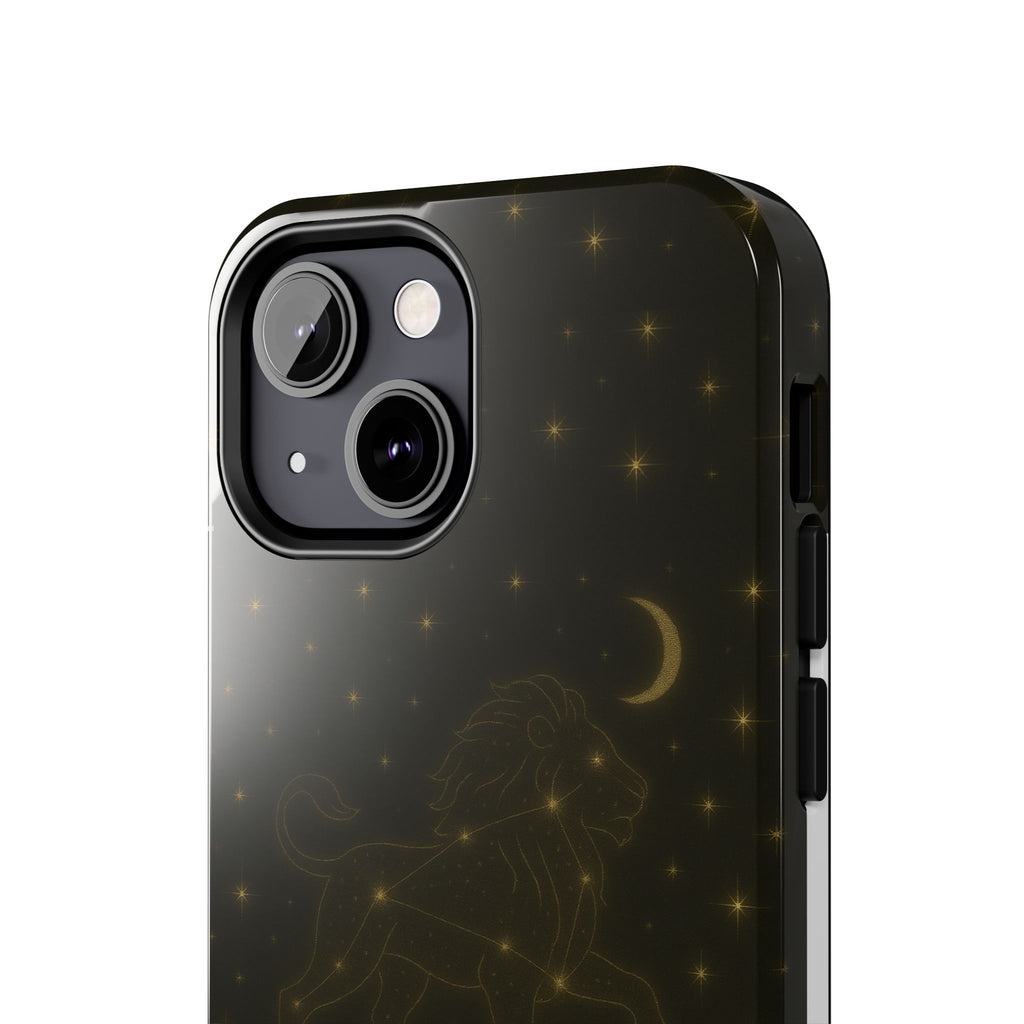 Leo Constellation Tough Phone Case — Zodiac Lion Design with Moon & Stars