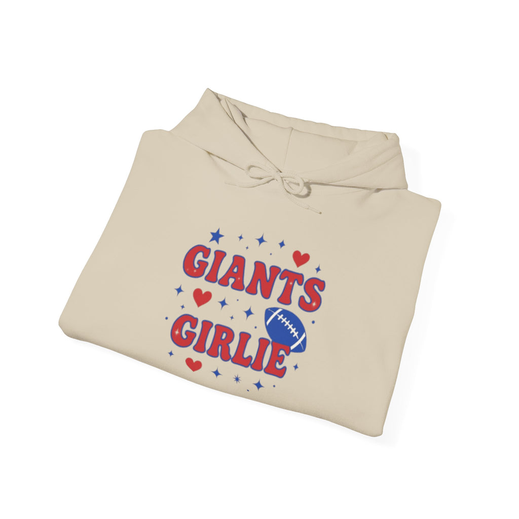 NY Football Red and Blue Girlie Hoodie - Cute Football Fan Pullover for Women & Girls