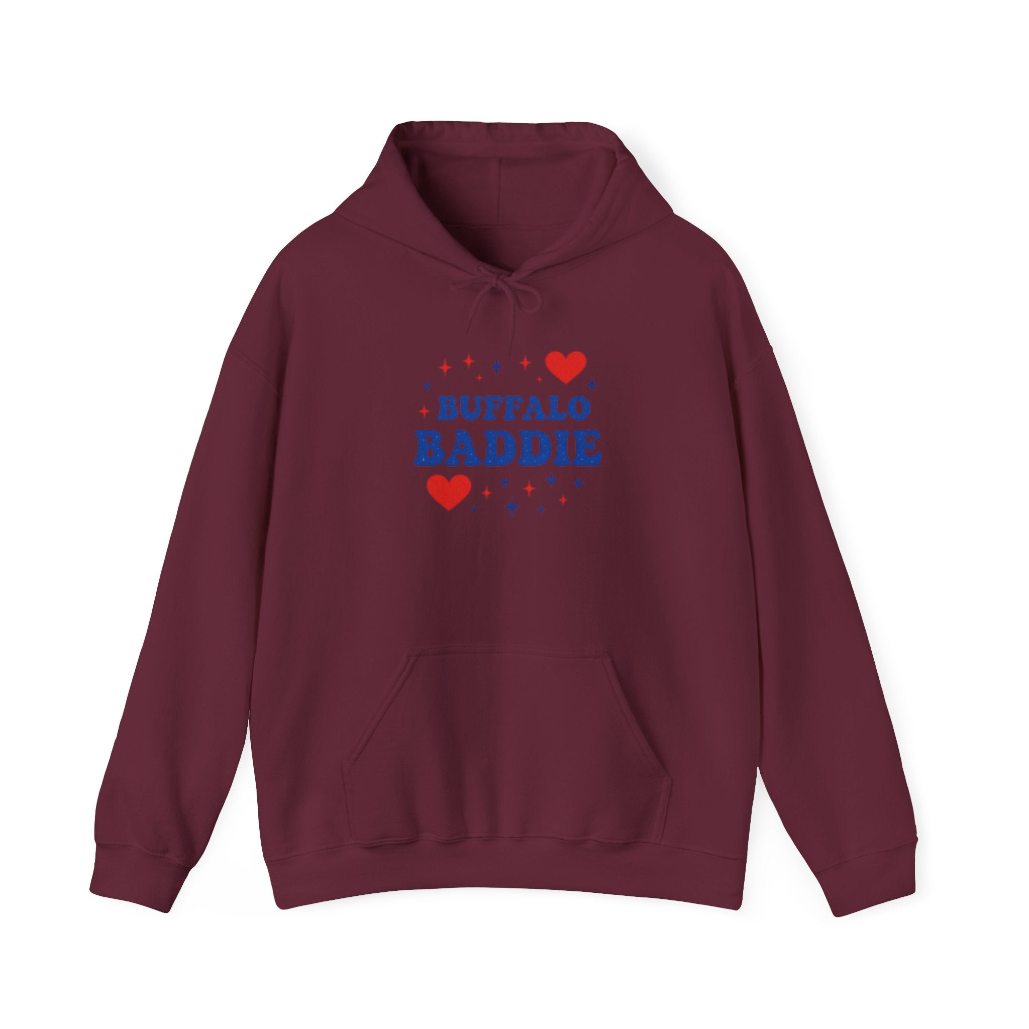Buffalo Baddie Hoodie — Cute Hearted Buffalo Fan Sweatshirt