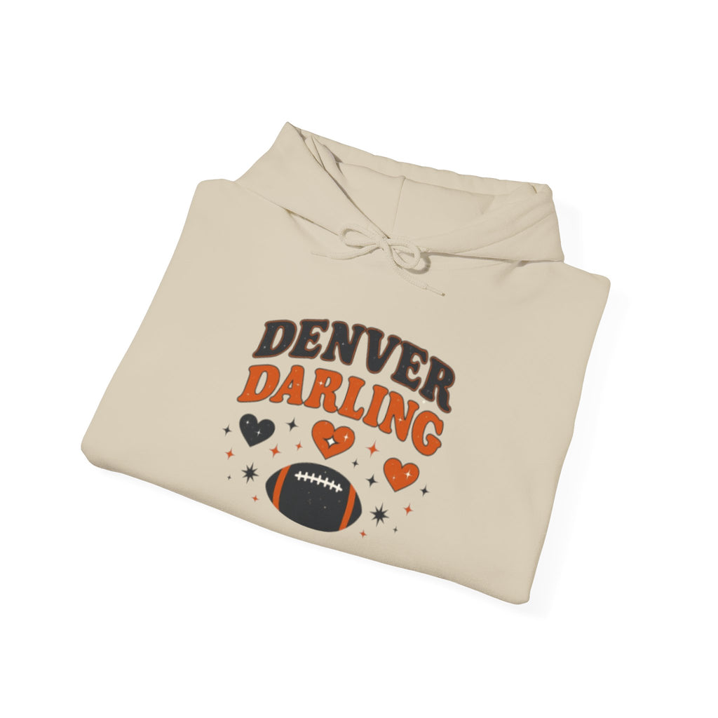 Denver Darling Hoodie — Cute Football Fan Pullover with Hearts