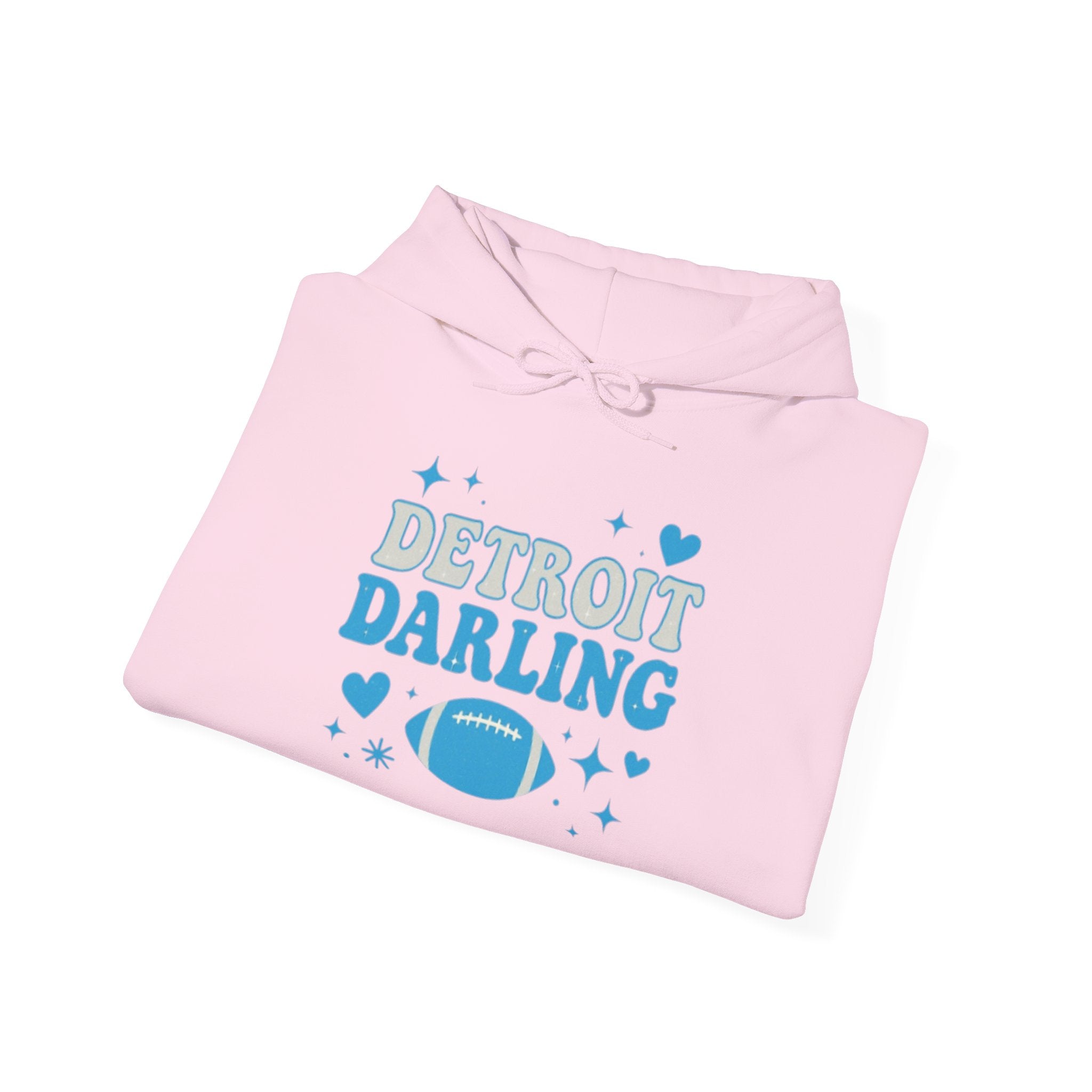 Detroit Darling Hoodie — Cute Blue Football Girlie Fan Pullover