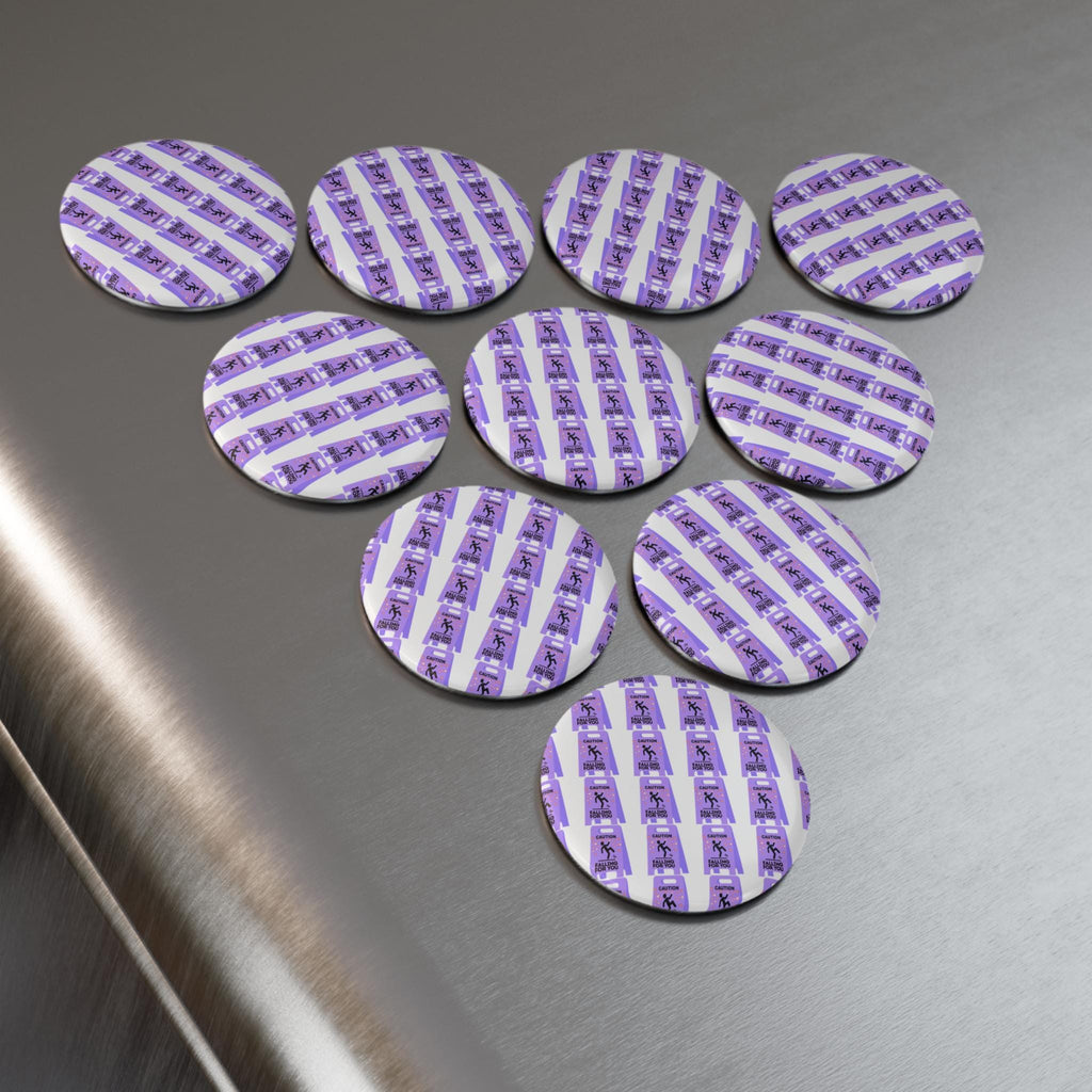 Caution Falling For You pattern Button Magnet